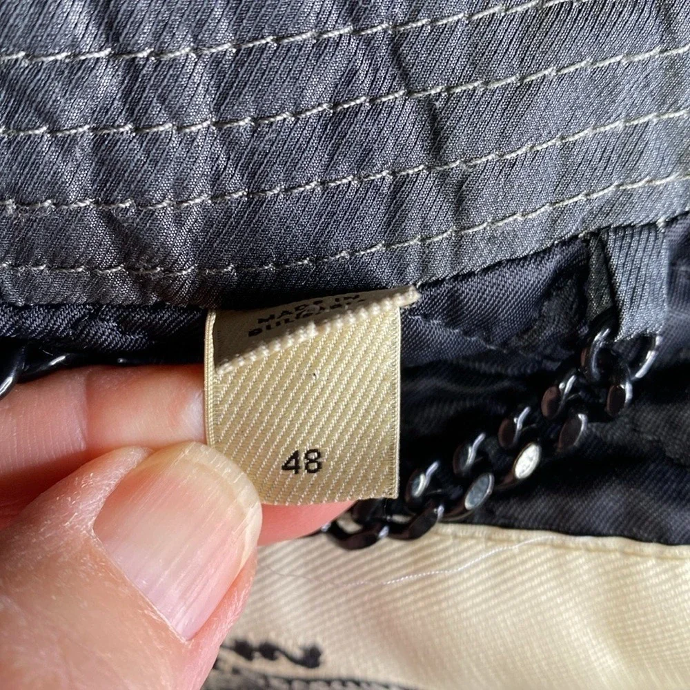 Burberry London Metallic Charcoal Crinkle Trench Coat Belted Double Breasted 180 - Picture 11 of 12